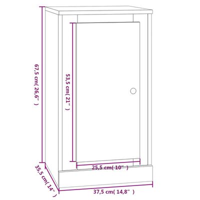 vidaXL Aparadores 2 uds madera contrachapada negro 37,5x35,5x67,5 cm