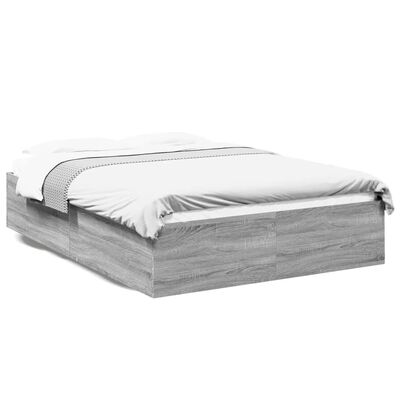 vidaXL Estructura de cama madera de ingeniería gris Sonoma 160x200 cm