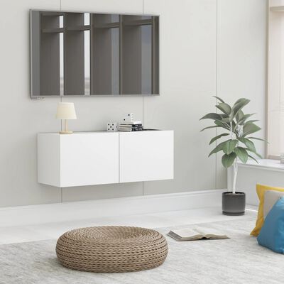 vidaXL Mueble para TV madera contrachapada blanco 80x30x30 cm