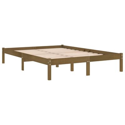 vidaXL Estructura de cama madera maciza de pino marrón miel 200x200 cm