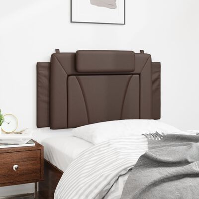 vidaXL Cabecero de cama acolchado cuero sintético marrón 100 cm