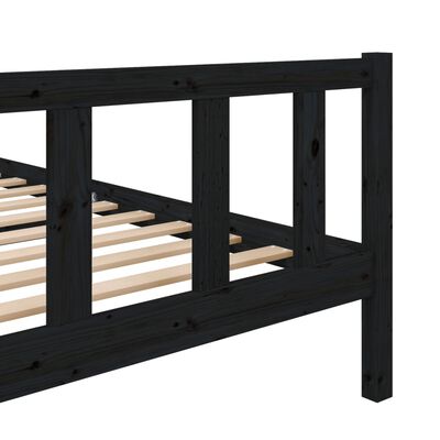 vidaXL Estructura de cama de madera maciza negra 120x200 cm