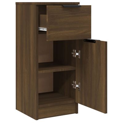 vidaXL Aparadores 2 uds madera contrachapada marrón roble 30x30x70 cm