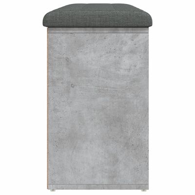 vidaXL Banco zapatero madera de ingeniería gris hormigón 102x32x50 cm