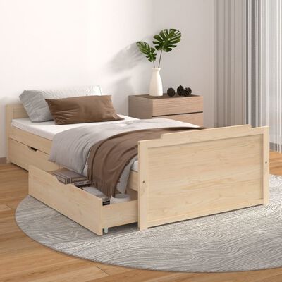 vidaXL Estructura de cama sin colchón madera maciza de pino 90x200 cm