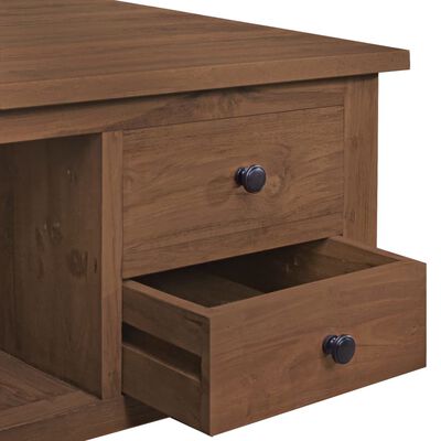 vidaXL Mesa de centro de madera maciza de teca 68x68x33 cm