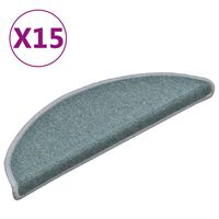 vidaXL Alfombras de peldaños de escalera 15 uds azul 56x17x3 cm