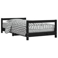 vidaXL Estructura de cama para niños madera de pino negro 80x160 cm