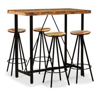 vidaXL Set de muebles de bar 5 piezas madera maciza reciclada