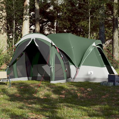 vidaXL Tienda de campaña familiar tipi 8 personas impermeable verde