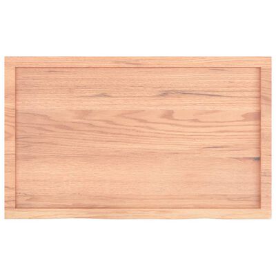vidaXL Encimera baño madera maciza tratada marrón claro 100x60x(2-4)cm