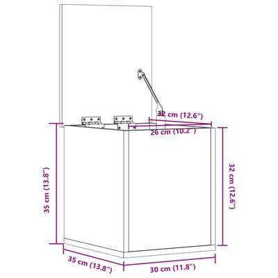 vidaXL Caja de almacenaje madera ingeniería gris Sonoma 30x35x35 cm