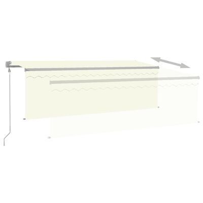 vidaXL Toldo automático persiana LED sensor de viento crema 4,5x3 m