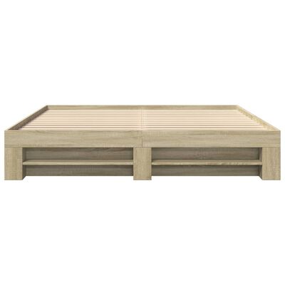 vidaXL Estructura de cama madera de ingeniería roble Sonoma 180x200 cm