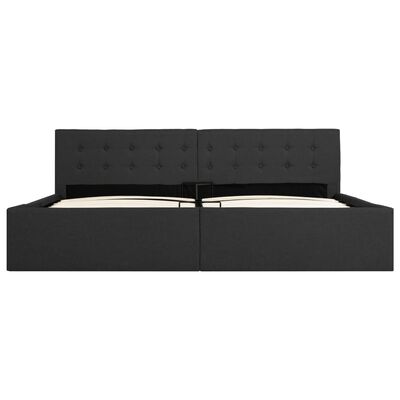 vidaXL Cama canapé hidráulica almacenaje tela gris oscuro 180x200 cm