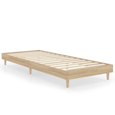 vidaXL Estructura de cama sin colchón madera roble Sonoma 75x190 cm