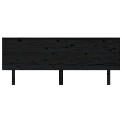 vidaXL Cabecero de cama madera maciza de pino negro 204x6x82,5 cm