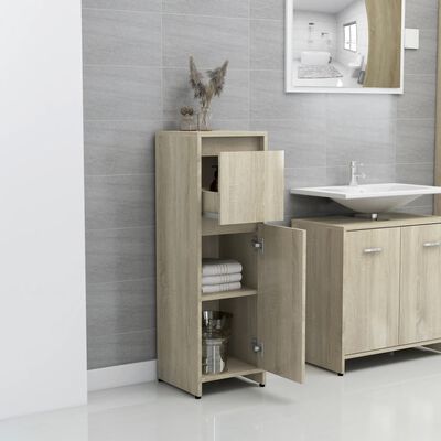 vidaXL Juego de muebles de baño 3 pzas madera ingeniería roble Sonoma