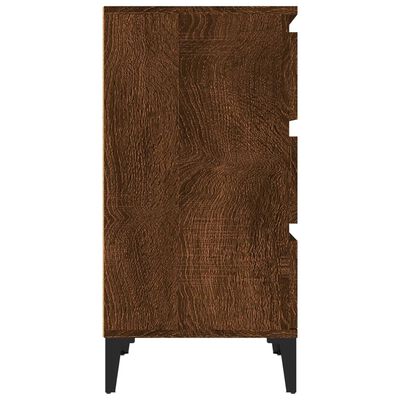 vidaXL Mesita de noche madera contrachapada roble marrón 40x35x70 cm