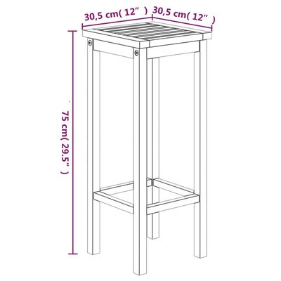 vidaXL Mesa y taburetes altos de jardín 7 pzas madera maciza acacia