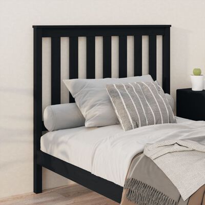 vidaXL Cabecero de cama madera maciza de pino negro 106x6x101 cm