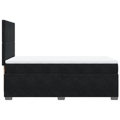 vidaXL Cama box spring con colchón terciopelo negro 100x200 cm