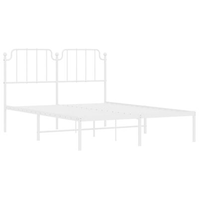 vidaXL Estructura cama sin colchón con cabecero metal blanco 140x190cm