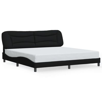 vidaXL Estructura de cama con luces LED tela negro 200x200 cm