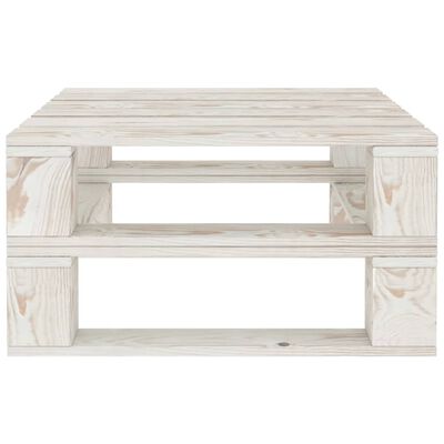 vidaXL Juego de muebles de palés para jardín 6 piezas madera blanco