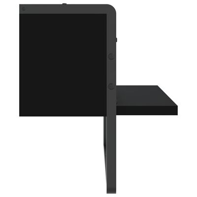 vidaXL Estante de pared con barra negro 40x25x30 cm