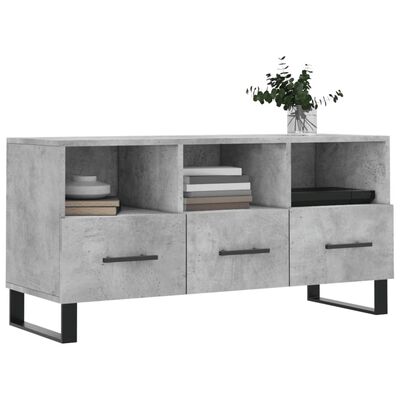 vidaXL Mueble de TV madera de ingeniería gris hormigón 102x36x50 cm