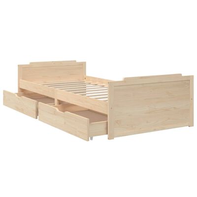 vidaXL Estructura de cama sin colchón madera maciza de pino 90x200 cm