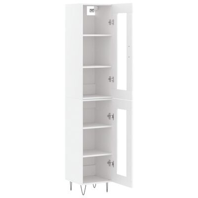 vidaXL Aparador alto madera contrachapada blanco 34,5x34x180 cm