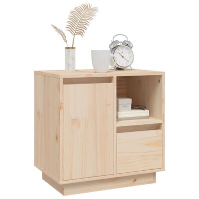 vidaXL Mesita de noche madera maciza de pino 50x34x50 cm