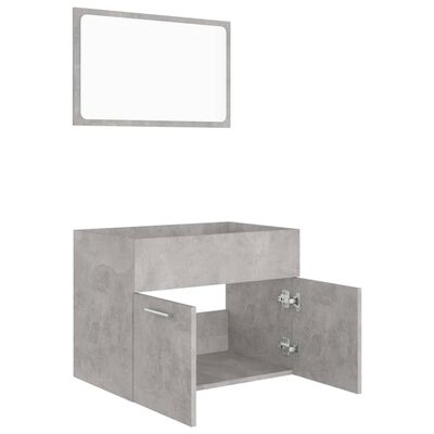 vidaXL Set muebles de baño 2 piezas madera contrachapada gris hormigón