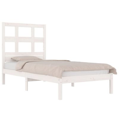 vidaXL Estructura de cama madera maciza de pino blanco 90x200 cm