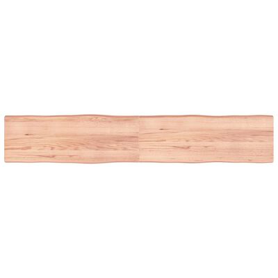 vidaXL Tablero mesa madera tratada borde natural marrón 220x40x(2-6)cm