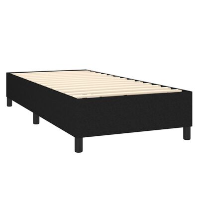 vidaXL Cama box spring con colchón tela negro 90x190 cm