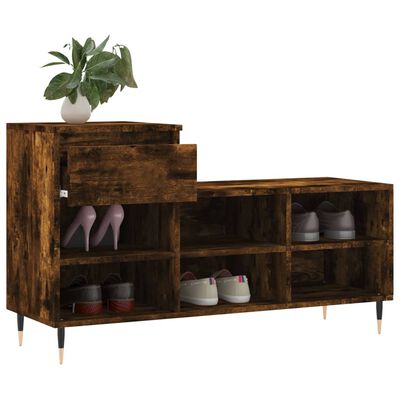 vidaXL Mueble zapatero madera contrachapada roble ahumado 102x36x60 cm