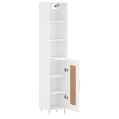 vidaXL Aparador alto madera contrachapada blanco 34,5x34x180 cm