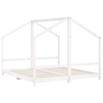 vidaXL Estructura de cama para niños madera pino blanco 2x(90x200) cm