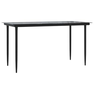 vidaXL Juego de comedor de jardín 7 pzas ratán sintético y acero negro