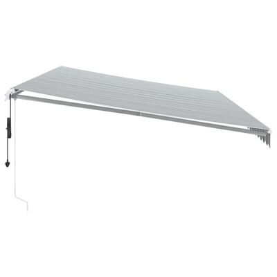 vidaXL Toldo retráctil automático luz LED antracita blanco 600x350 cm