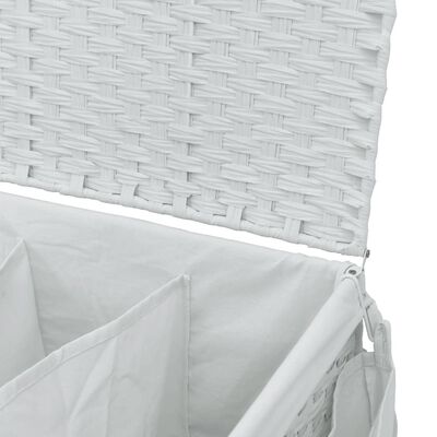 vidaXL Cesto para la ropa sucia con tapa ratán sintético 46x33x60 cm –  Bechester