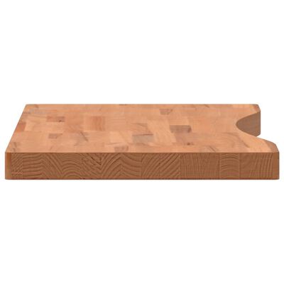 vidaXL Tablero de escritorio madera maciza de haya 80x(36-40)x4 cm