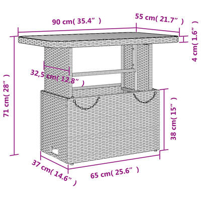 vidaXL Set comedor de jardín 2 pzas con cojines ratán sintético beige