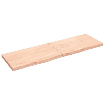 vidaXL Encimera de baño madera maciza sin tratar 200x60x(2-6) cm