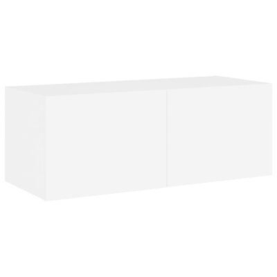 vidaXL Mueble de TV de pared con luces LED blanco 80x35x31 cm