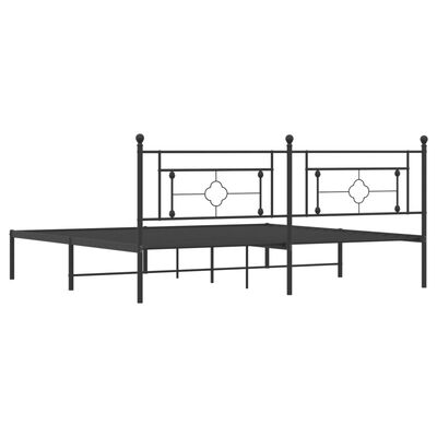 vidaXL Estructura cama sin colchón con cabecero metal negro 193x203 cm