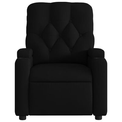 vidaXL Sillón reclinable de masaje de tela negro